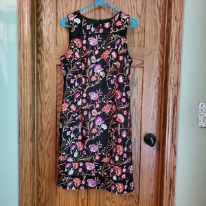 Colorful Floral Embroidered House Black Market Little Black Dress